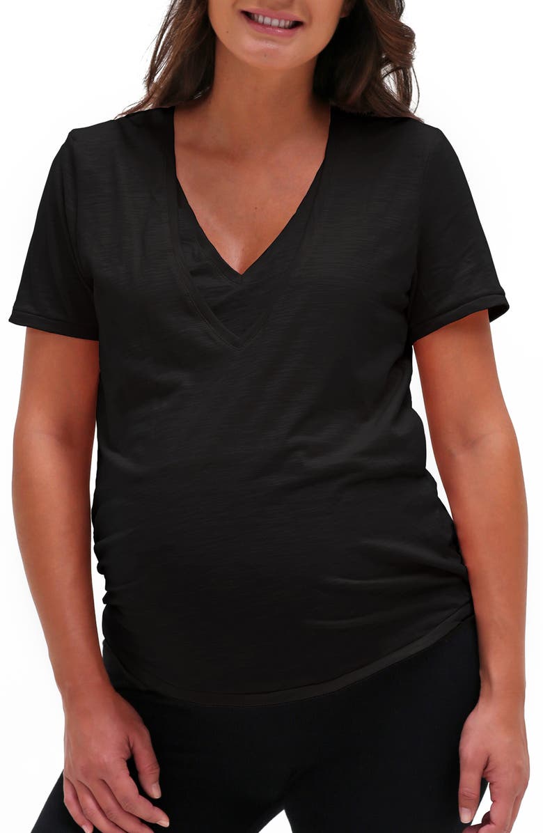 Bun Maternity V-Neck Maternity/Nursing T-Shirt, Alternate, color,