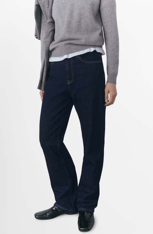 Shop Mango Matilda Mid Rise Straight Leg Jeans In Open Blue
