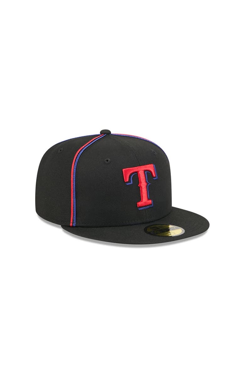 New Era Men's New Era Black Texas Rangers Soutache 59FIFTY Fitted Hat, Alternate, color, Black
