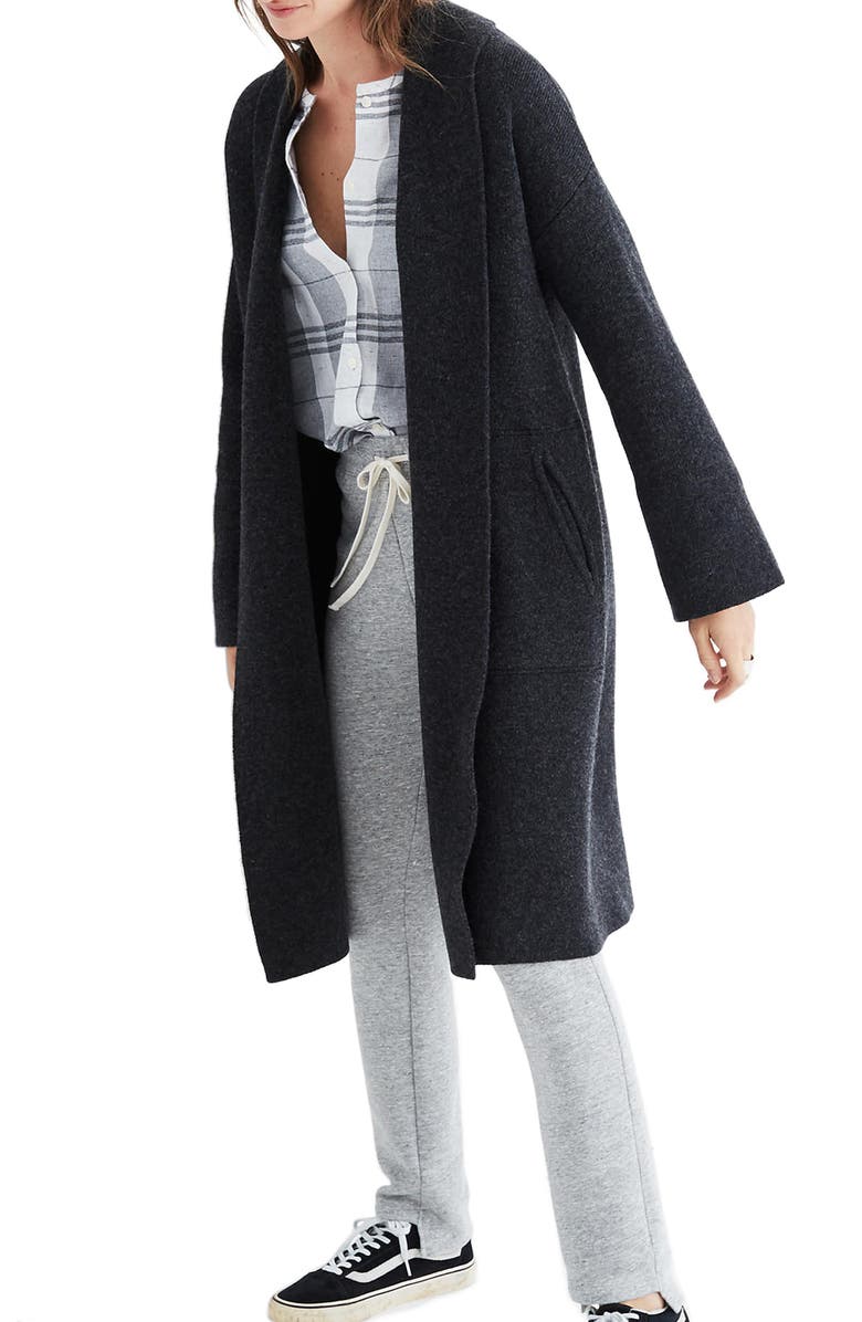 Madewell Rivington Shawl Collar Merino Wool Sweater Coat, Alternate, color,