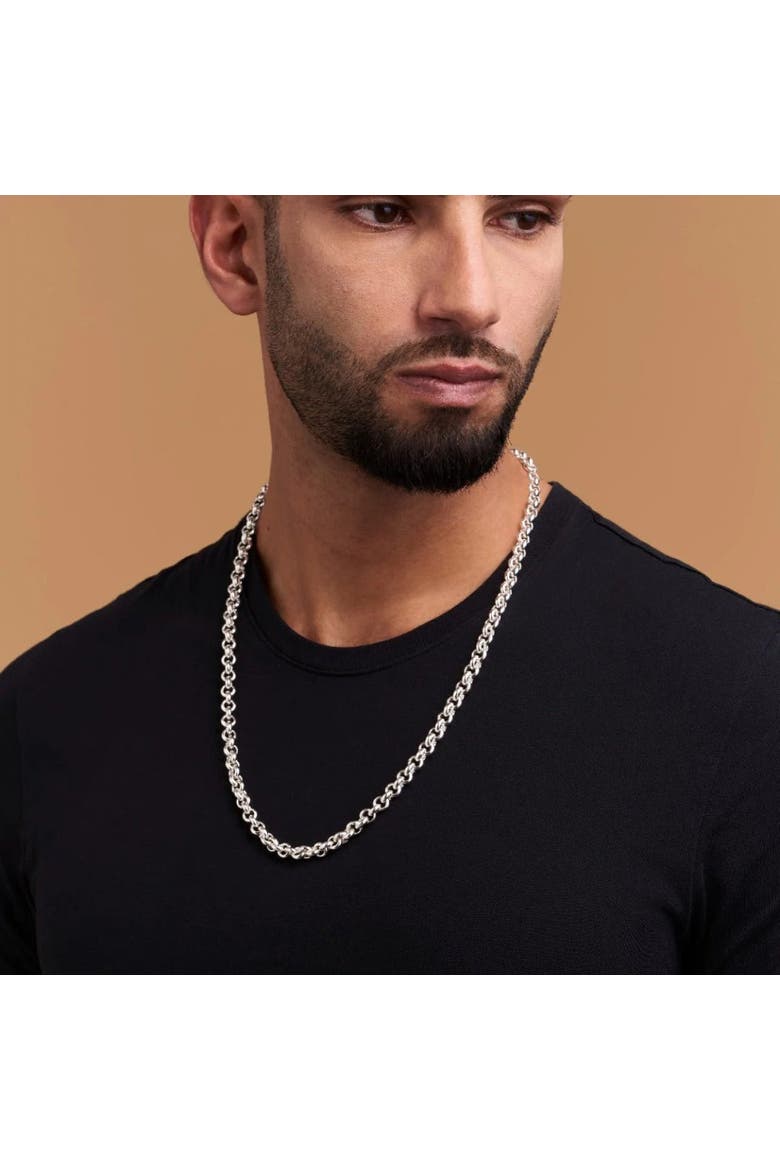 Wide Round Belcher Chain Necklace, Alternate, color, Silver