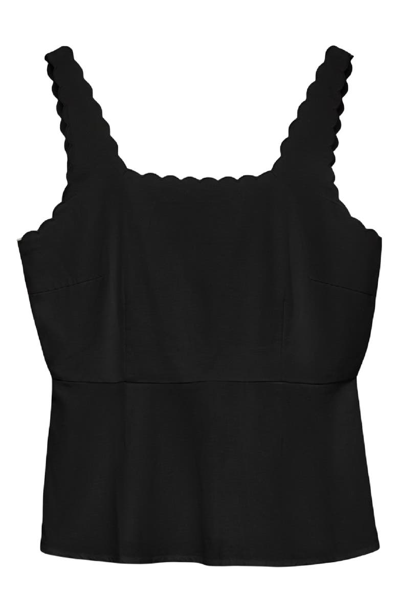 VERO MODA Julietta Scallop Trim Peplum Top, Alternate, color, Black