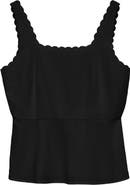 VERO MODA Julietta Scallop Trim Peplum Top