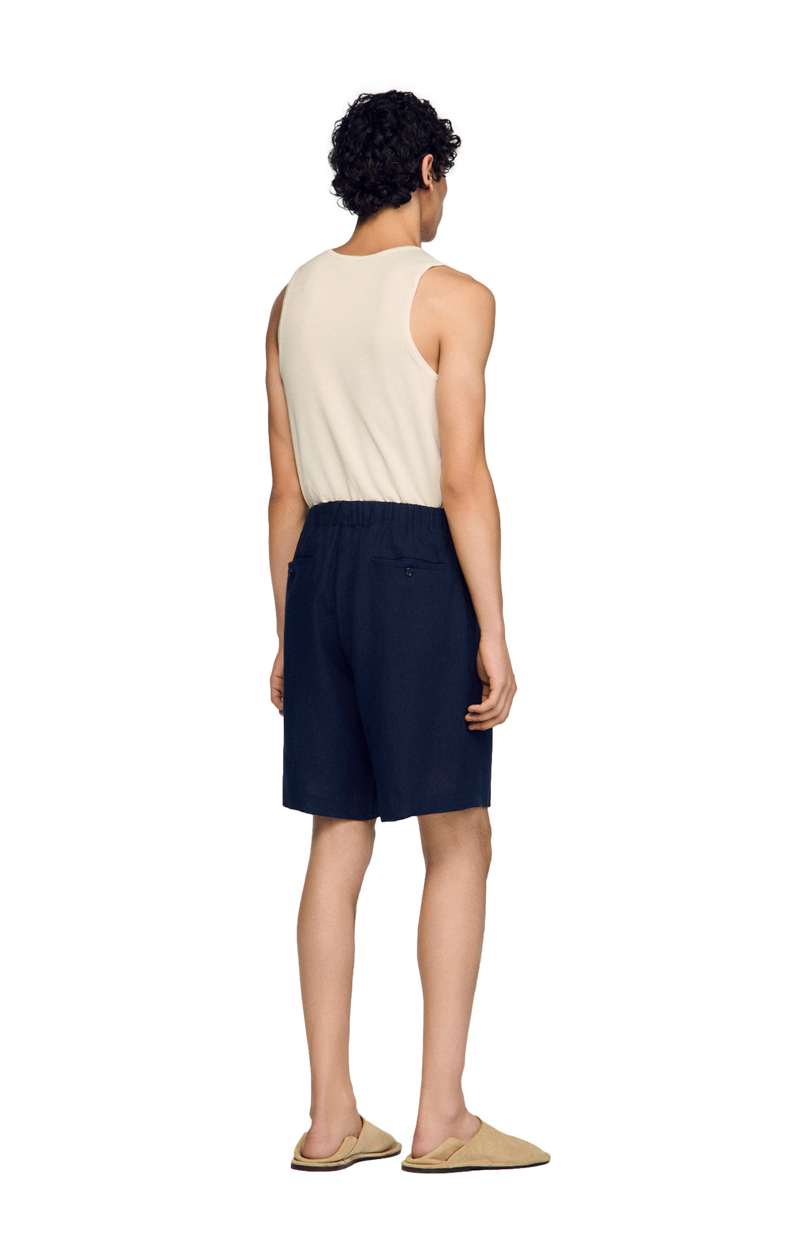 Elastic waist linen shorts - image 4