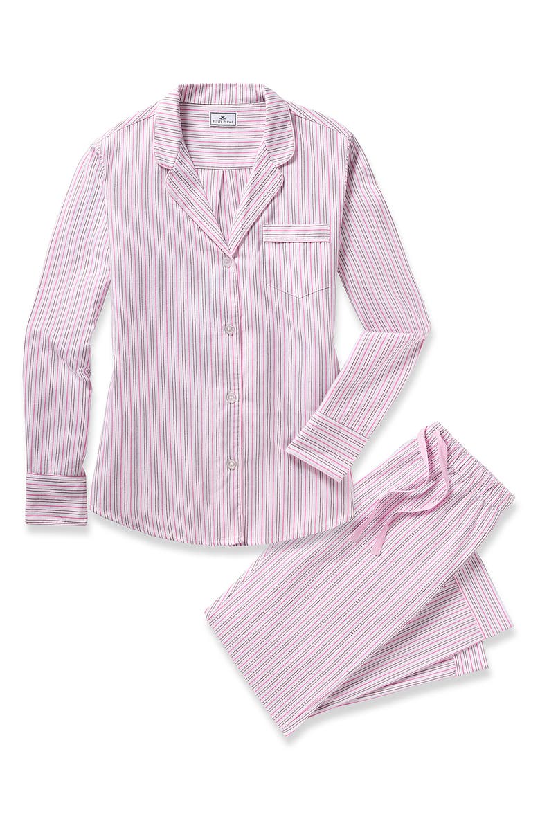 Petite Plume Stripe Cotton Twill Pajamas, Alternate, color, 