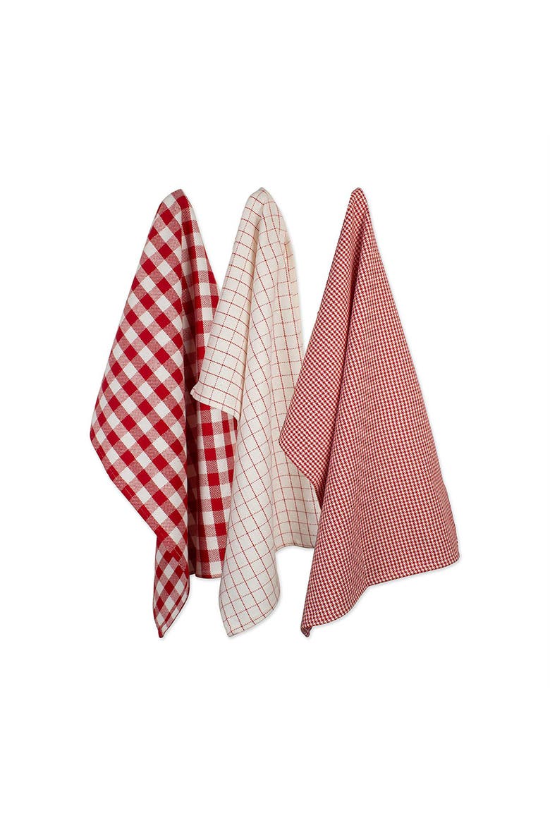 Heavyweight Dishtowel & Dishcloth Set/6, Main, color, Holiday Checks