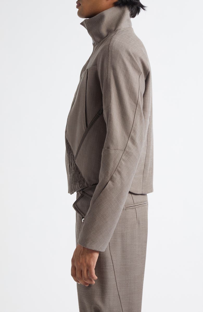 KIKO KOSTADINOV Zafar Herringbone Crop Jacket, Alternate, color, 