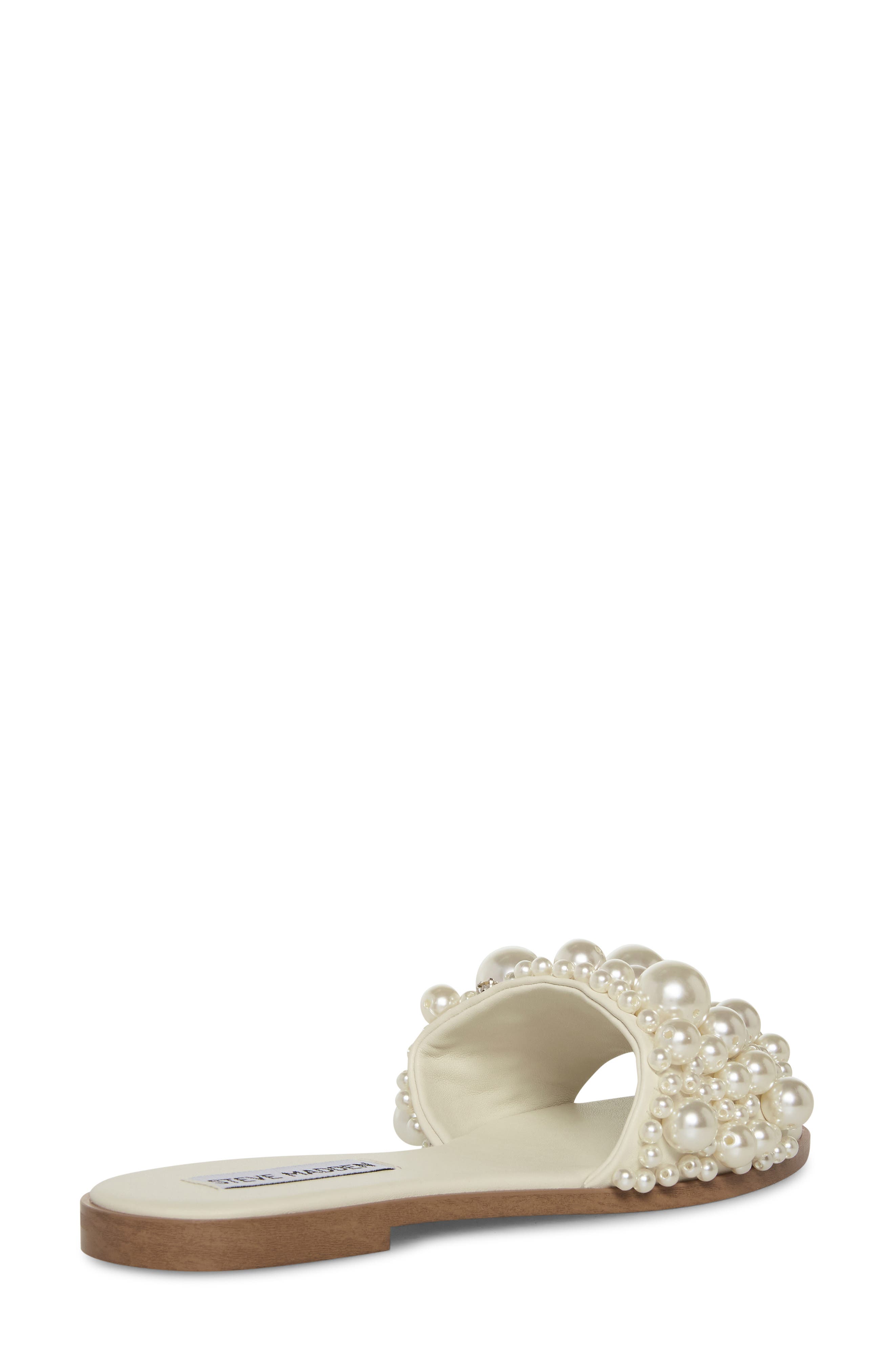 Knicky Imitation Pearl Embellished Slide Sandal, Alternate, color, PEARL