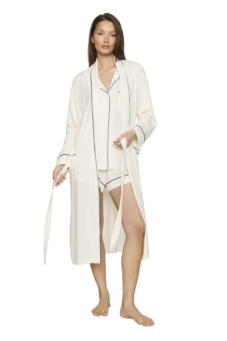 Gisele Longline Robe, Alternate, color, IVORY/ NAVY