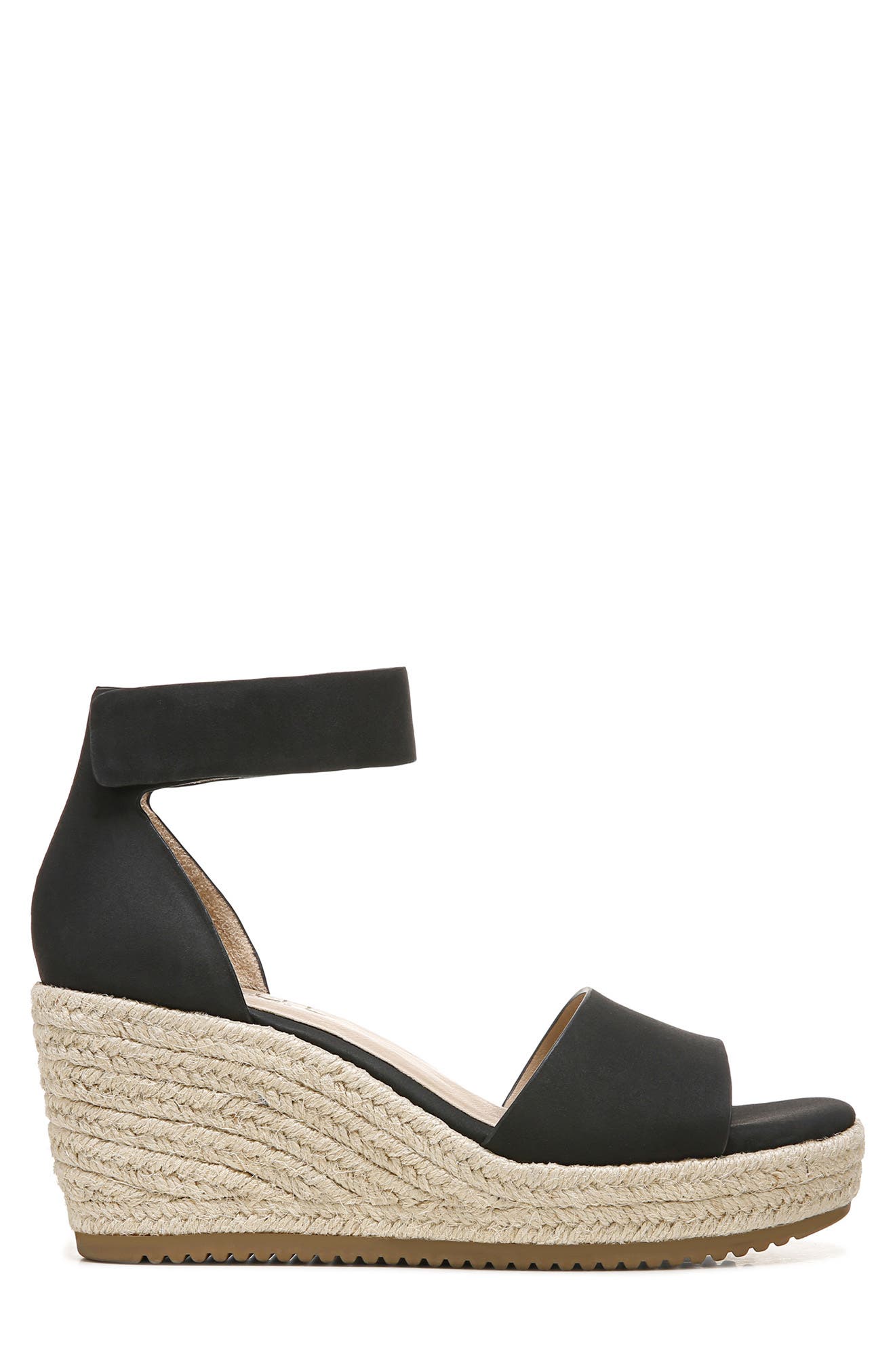 SOUL NATURALIZER Oakley Ankle Strap Espadrille Wedge Sandal, Alternate, color, Black