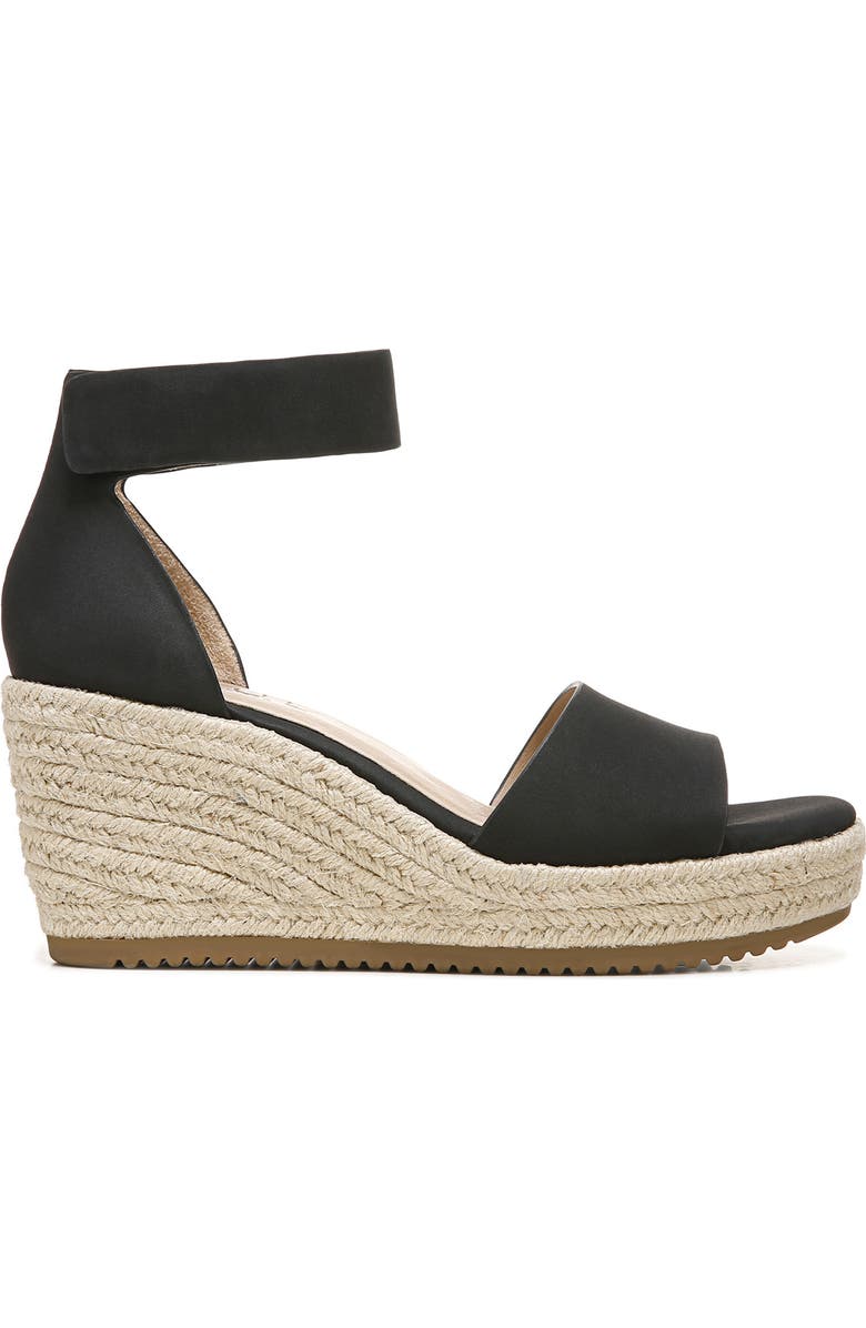 SOUL NATURALIZER Oakley Ankle Strap Espadrille Wedge Sandal, Alternate, color, Black