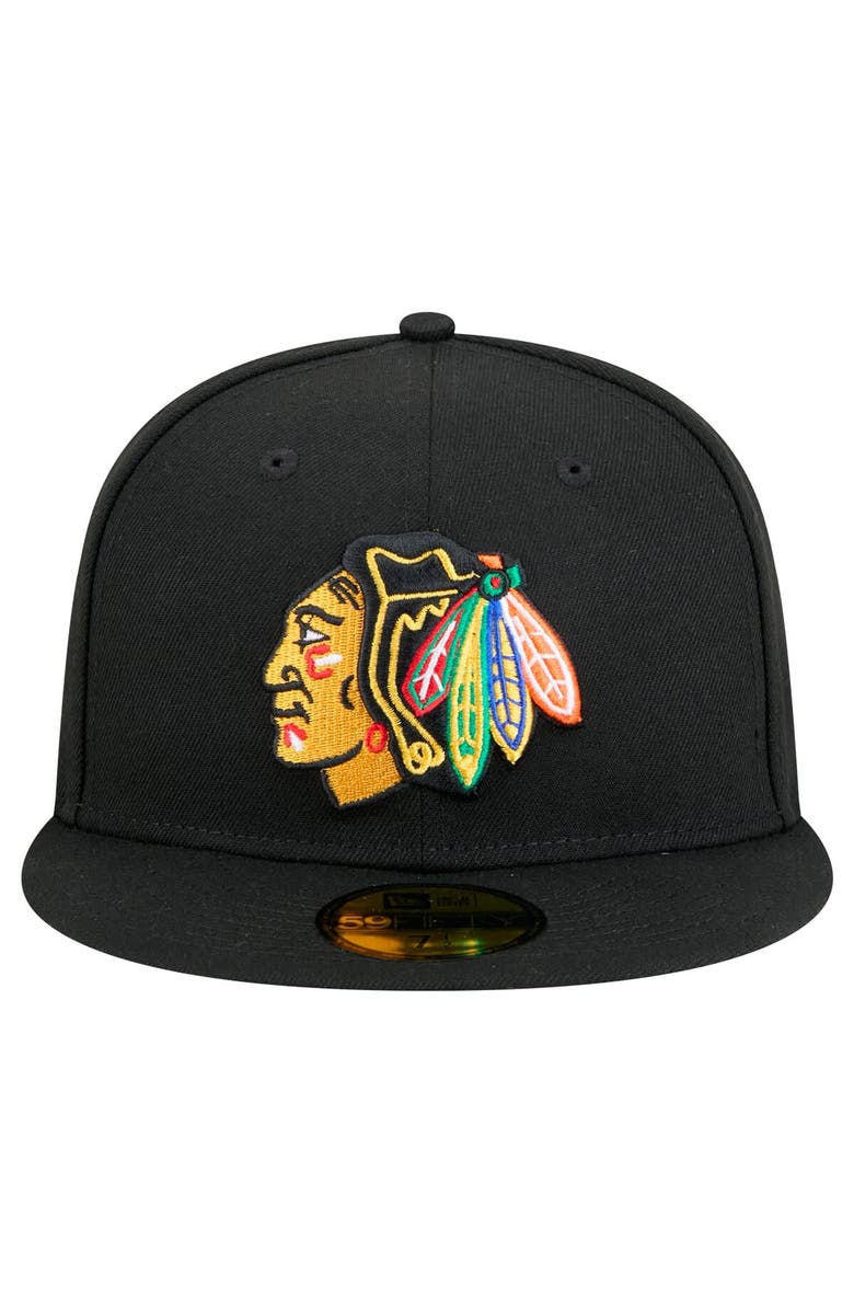 New Era Men's New Era Black Chicago Blackhawks Core 59FIFTY Fitted Hat, Alternate, color, 