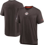Nike Men's Nike Brown Cleveland Browns Sideline Coaches Vintage Chevron Performance V-Neck T-Shirt