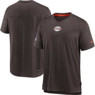 Nike Men's Nike Brown Cleveland Browns Sideline Coaches Vintage Chevron Performance V-Neck T-Shirt