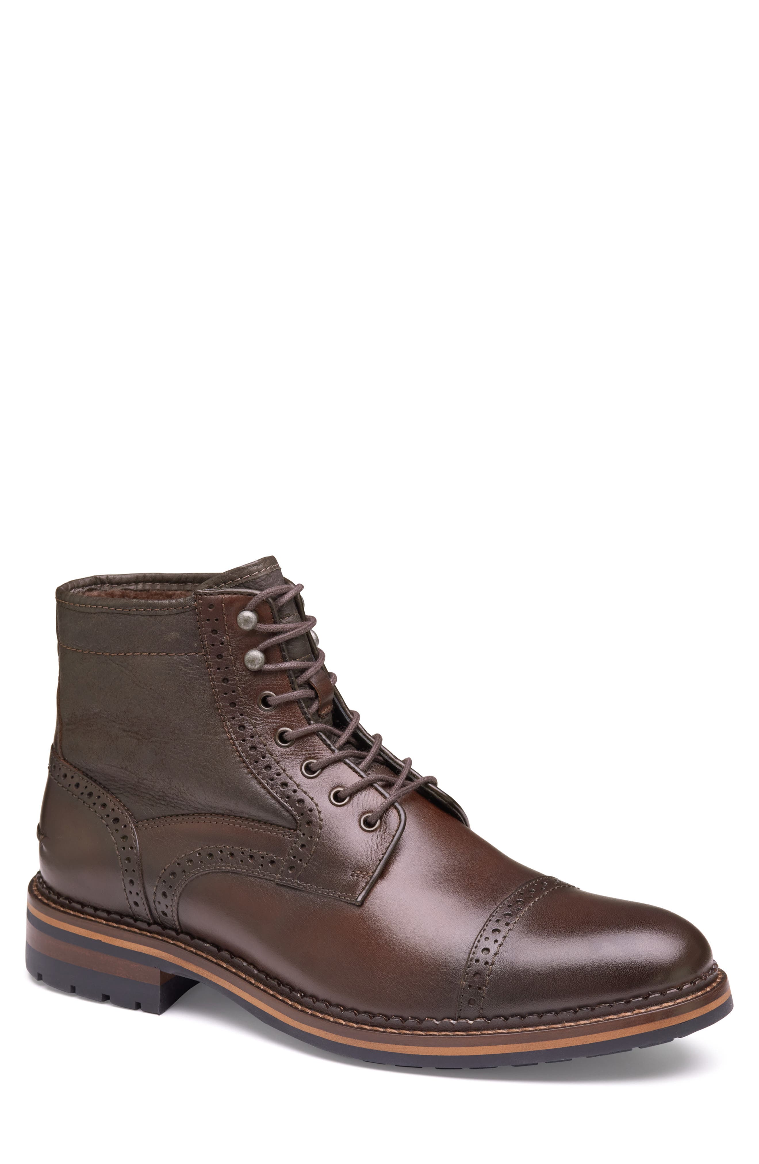 Johnston & Murphy XC Flex Connelly Genuine Shearling Lined Lace-Up Leather Boot, Main, color, 