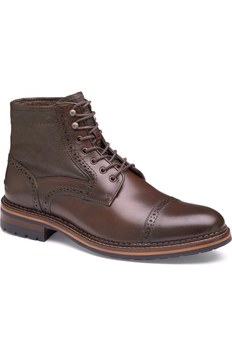 Johnston & Murphy XC Flex Connelly Genuine Shearling Lined Lace-Up Leather Boot, Main, color,