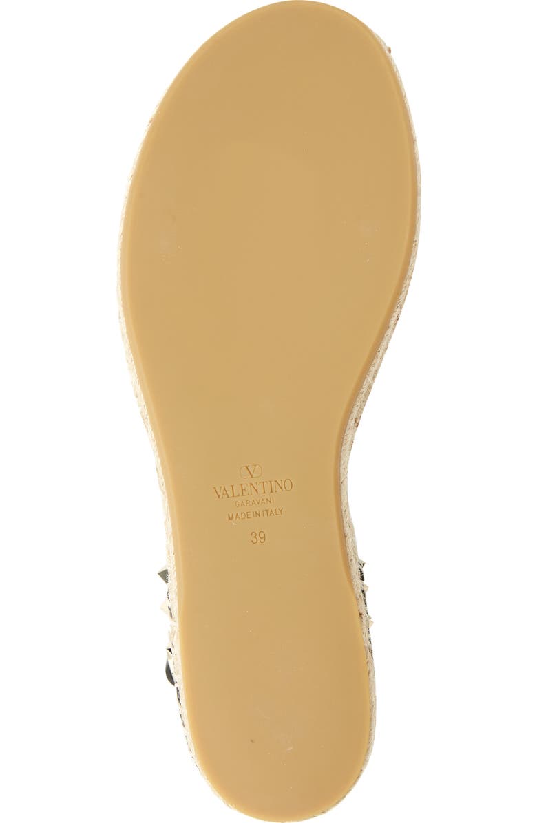 Valentino Garavani Rockstud Espadrille Platform Wedge Sandal, Alternate, color, Nero/ Light Cuir