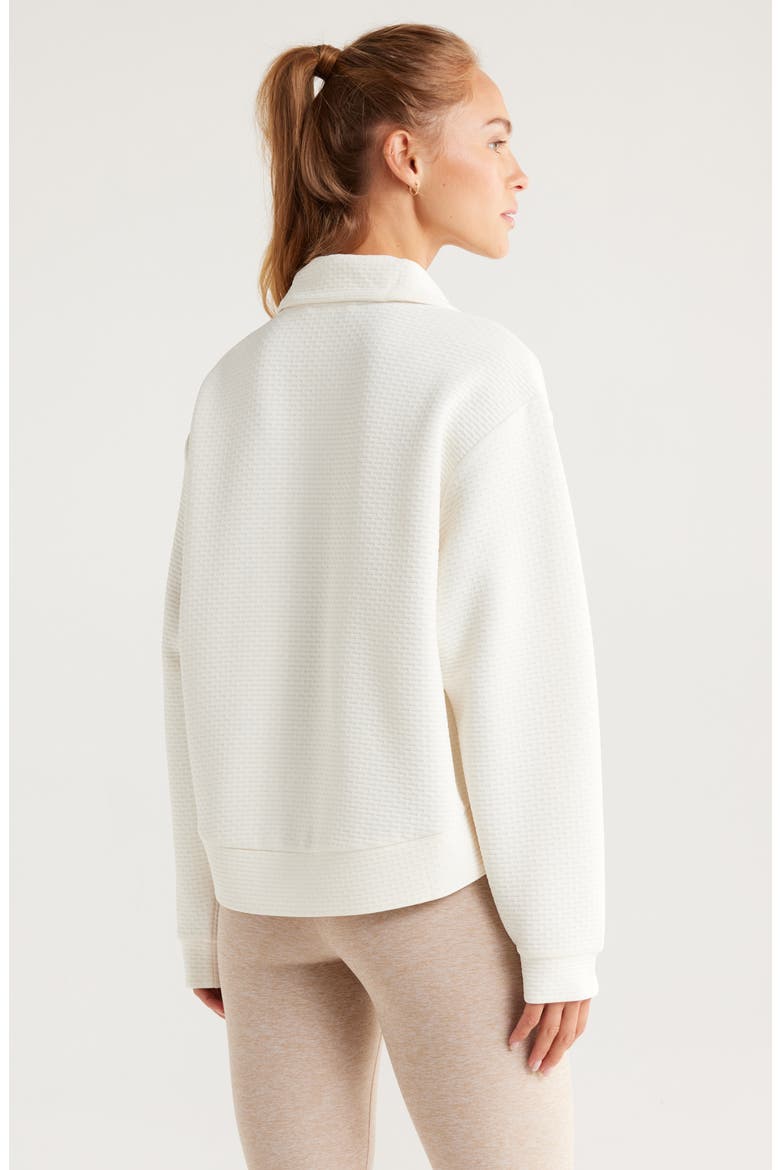 Textured Half Zip Pullover, Alternate, color, IVORY EGRET