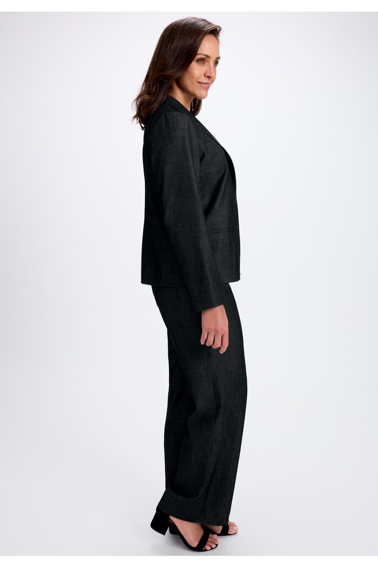 Slubbed Denim Blazer, Alternate, color, BLACK