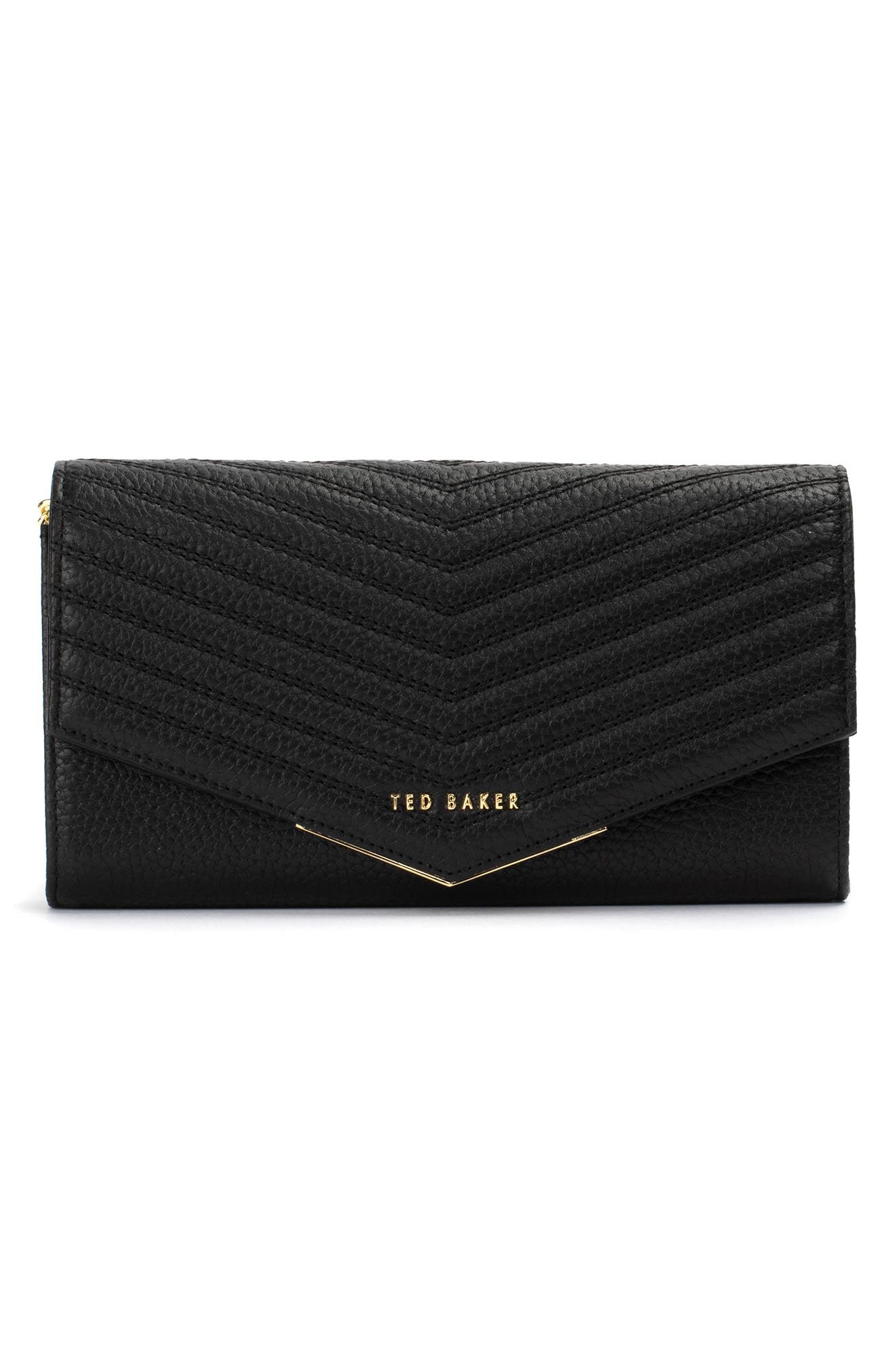 Laiiney Quilted Wallet on a Chain, Alternate, color, JET BLACK
