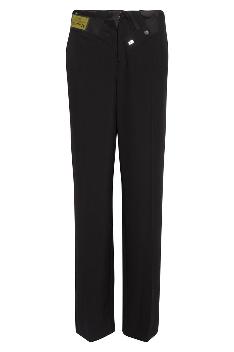 Released Waistband Stretch Gabardine Straight Leg Pants, Alternate, color, BLACK