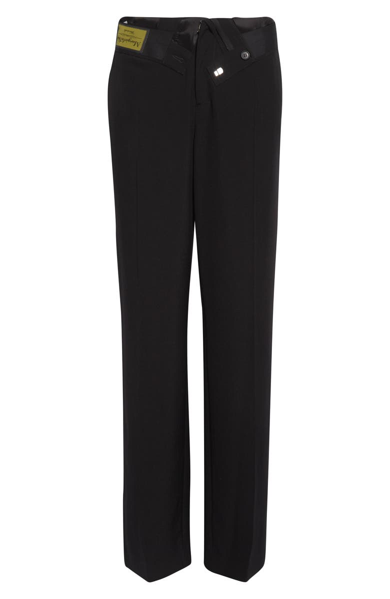 MM6 Maison Margiela Released Waistband Stretch Gabardine Straight Leg Pants, Alternate, color, Black