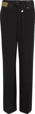 MM6 Maison Margiela Released Waistband Stretch Gabardine Straight Leg Pants