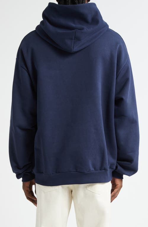 Marni Graphic Print Hooded Sweater With Ribbed Finish In Blue