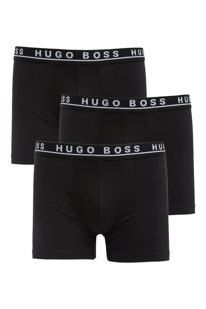 3-Pack Stretch Cotton Boxer Briefs, Main, color, BLACK