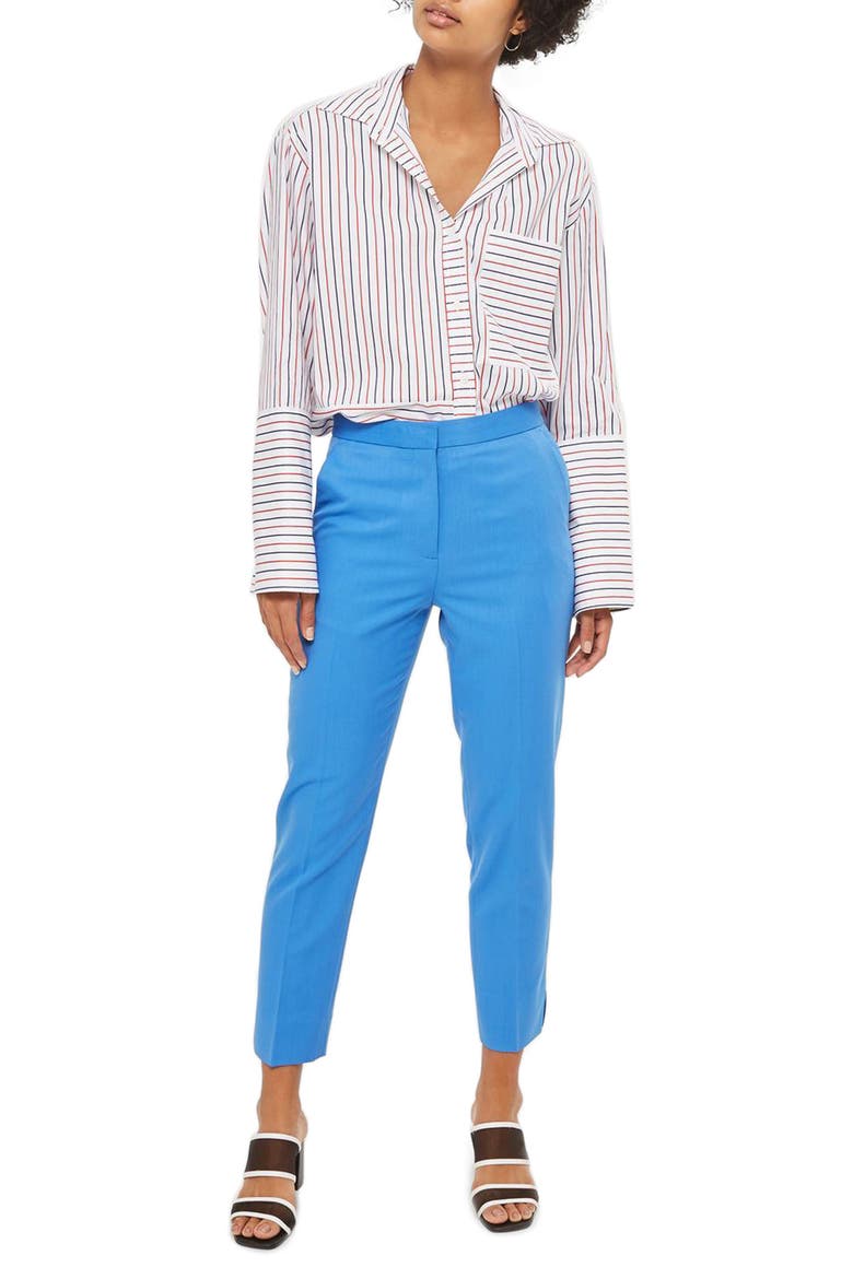 Tailored Cigarette Trousers, Main, color, BLUE