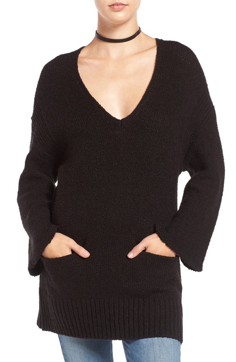 Sun & Shadow Knit Bell Sleeve Tunic, Main, color,