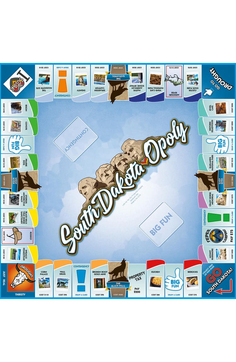 Late for the Sky South Dakotaopoly Monopoly Board Game, Alternate, color, Multicolored