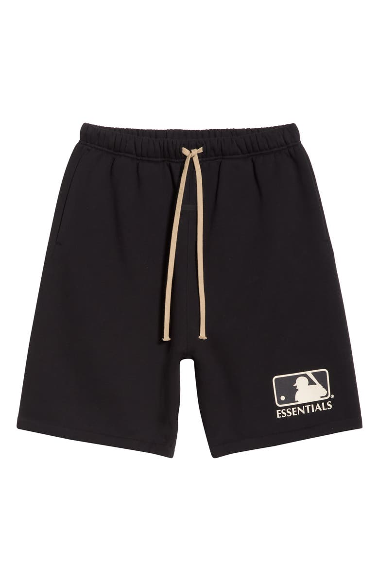 Fear of God Essentials x MLB '90s Drawstring Cotton Blend Sweat Shorts, Main, color, Black