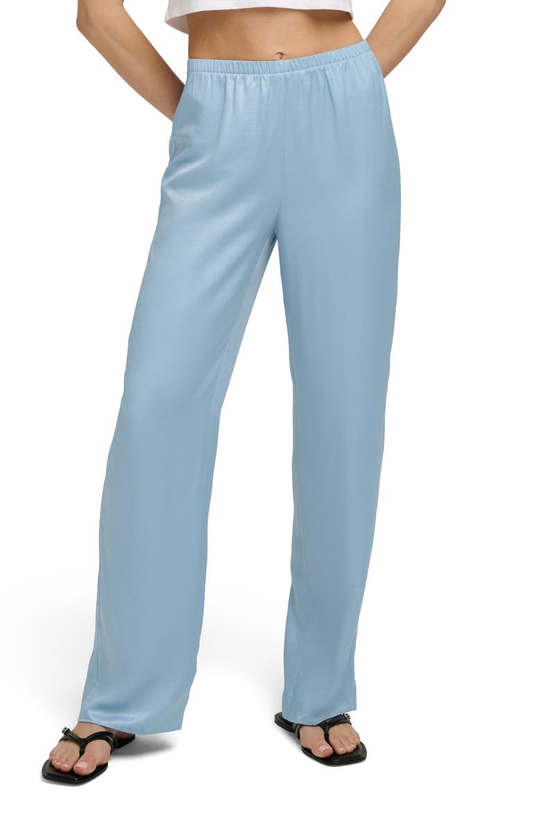 Favorite Daughter The Everything Satin Wide Leg Pants, Main, color, Sea Blue