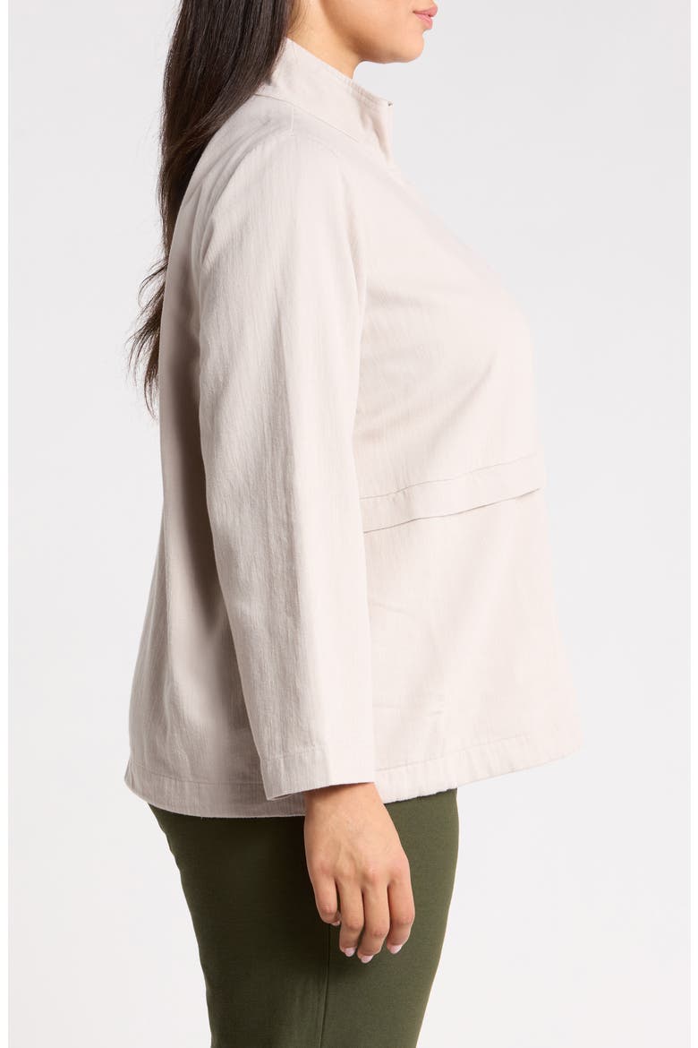 Zip-Up Organic Cotton & Organic Linen Jacket, Alternate, color, CHALK