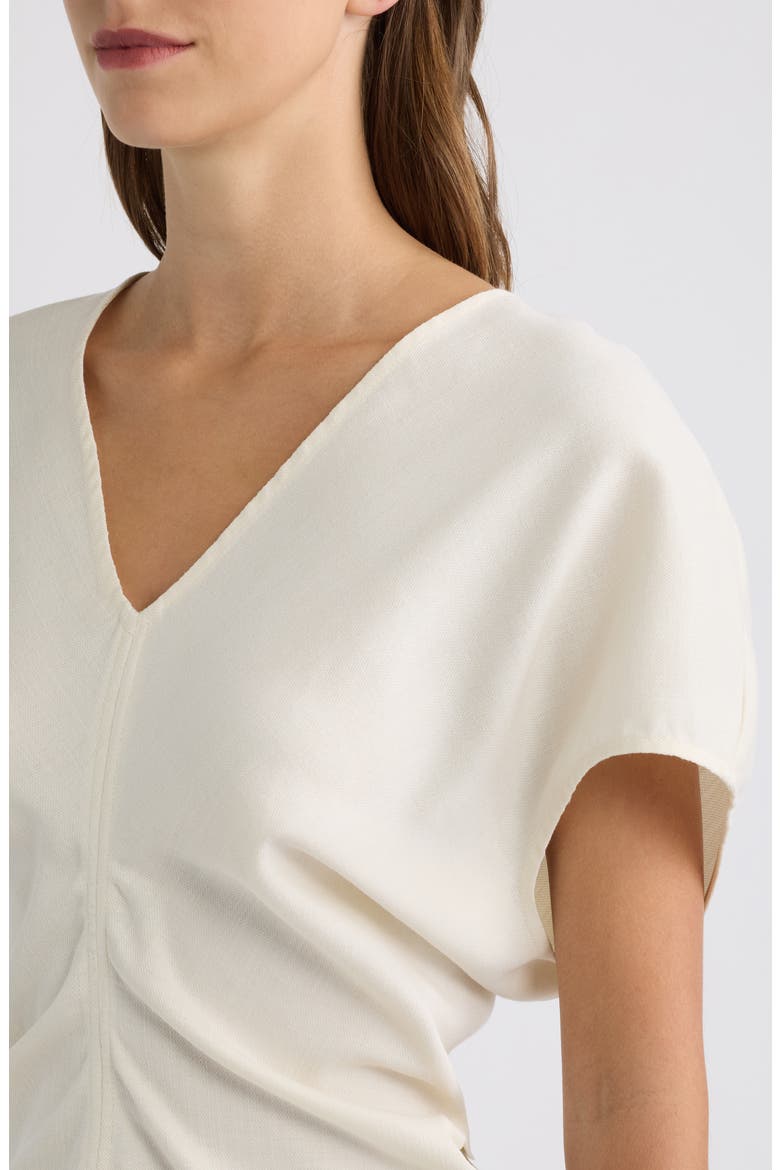 Ginie Ruched Cap Sleeve Top, Alternate, color, CREAM