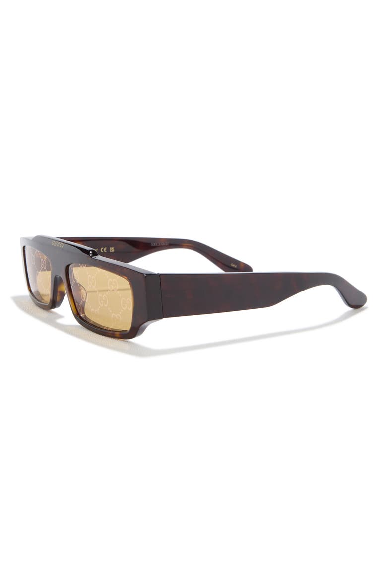 55mm Rectangular Sunglasses, Alternate, color, HAVANA HAVANA YELLOW