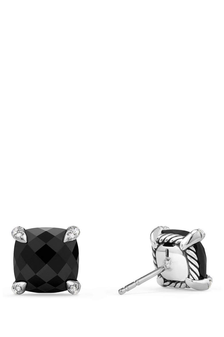 Châtelaine Earrings with Diamonds, Main, color, BLACK ONYX?
