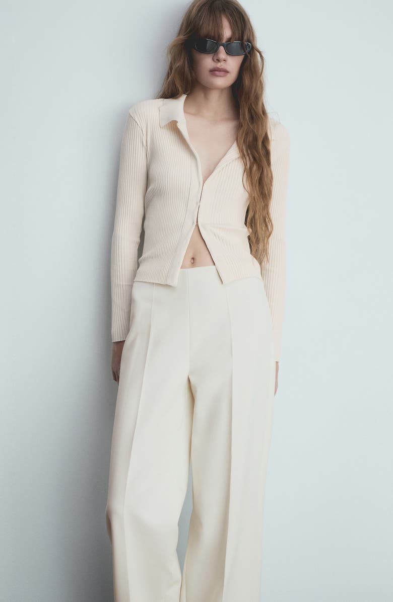 MANGO Wide Leg Crop Pants, Alternate, color, 