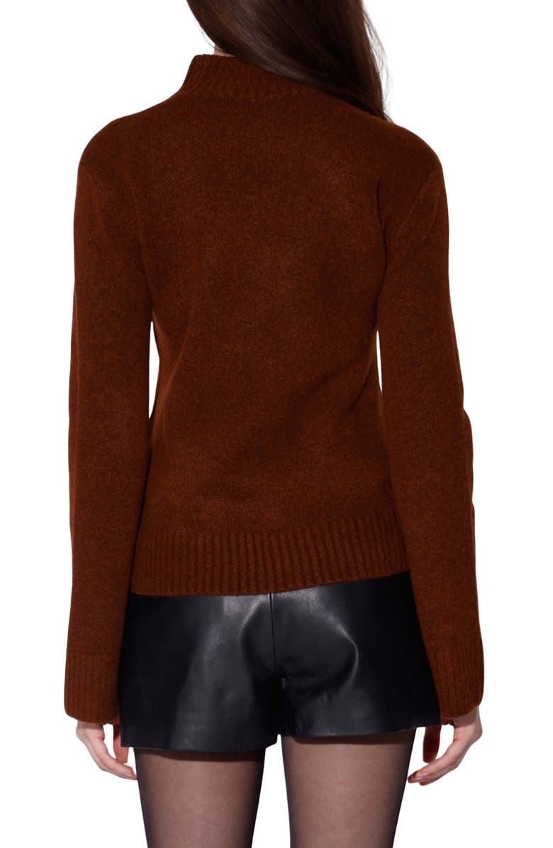 Walter Baker Amara Mock Neck Sweater, Alternate, color, Brown