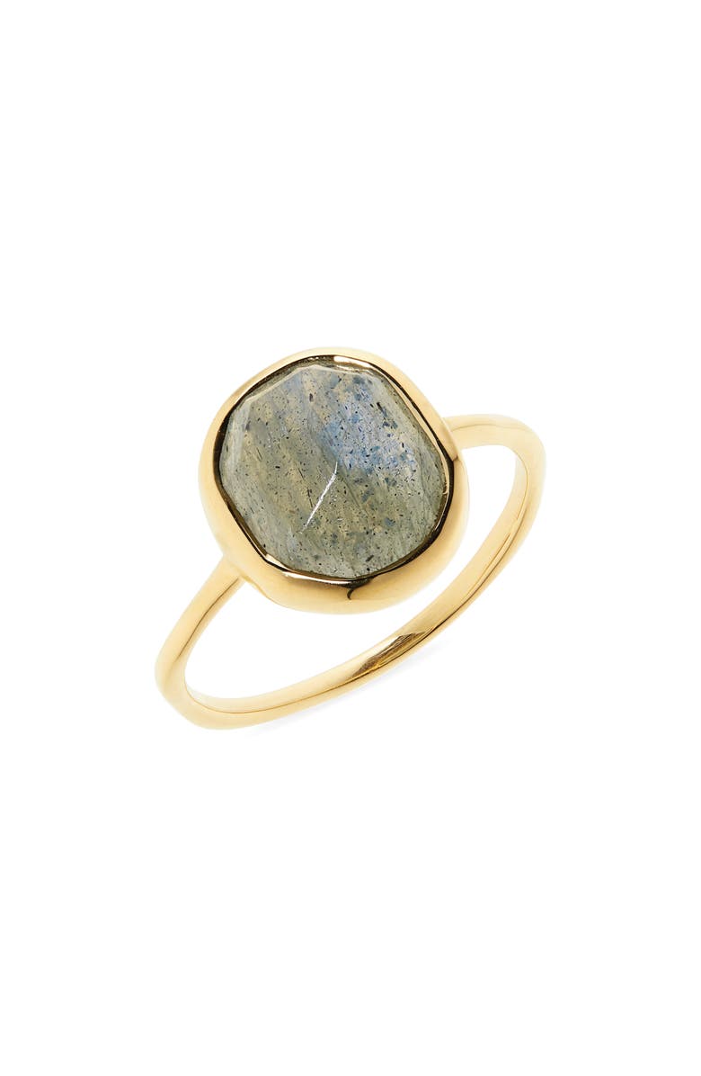 Monica Vinader Siren Labradorite Stacking Ring, Main, color, Yellow Gold