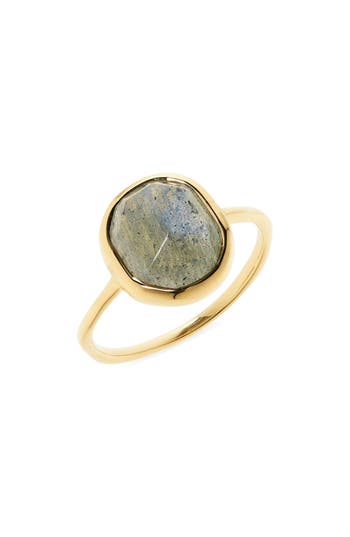 Monica Vinader Siren Labradorite Stacking Ring In Gold