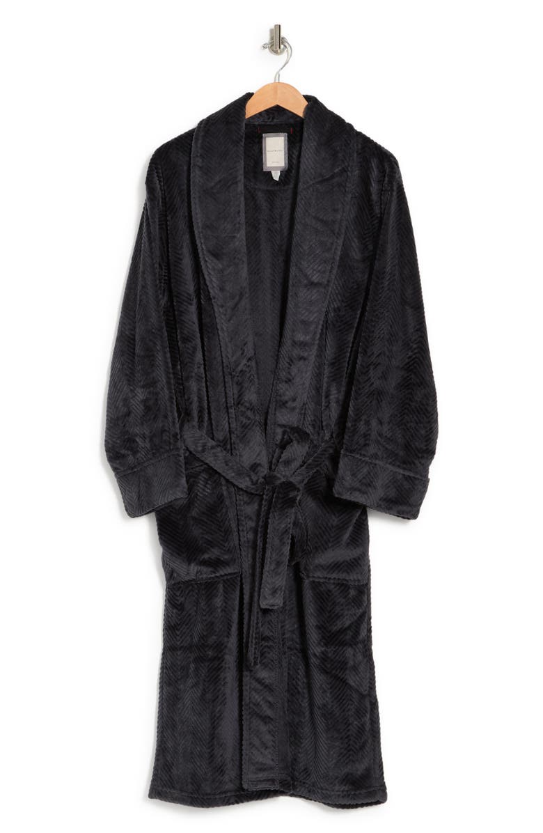 Daniel Buchler Plush Chevron Robe, Alternate, color, 