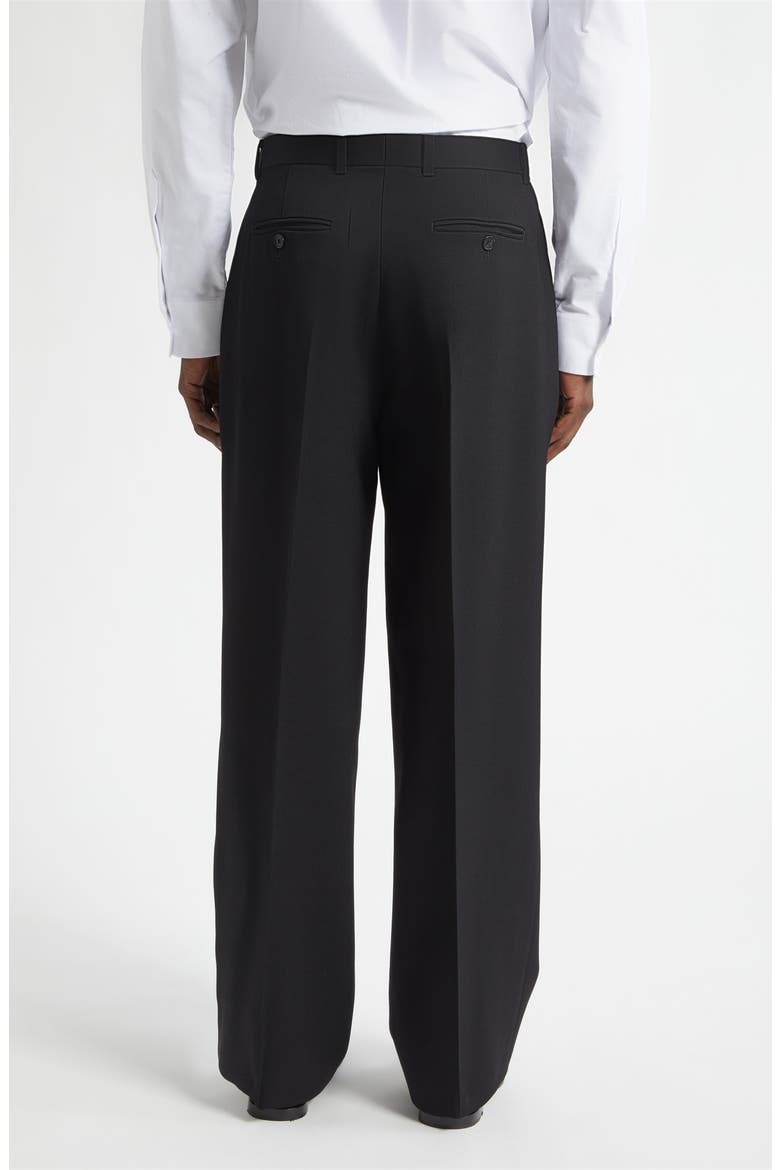 Pleated Cotton Pants, Alternate, color, BLACK