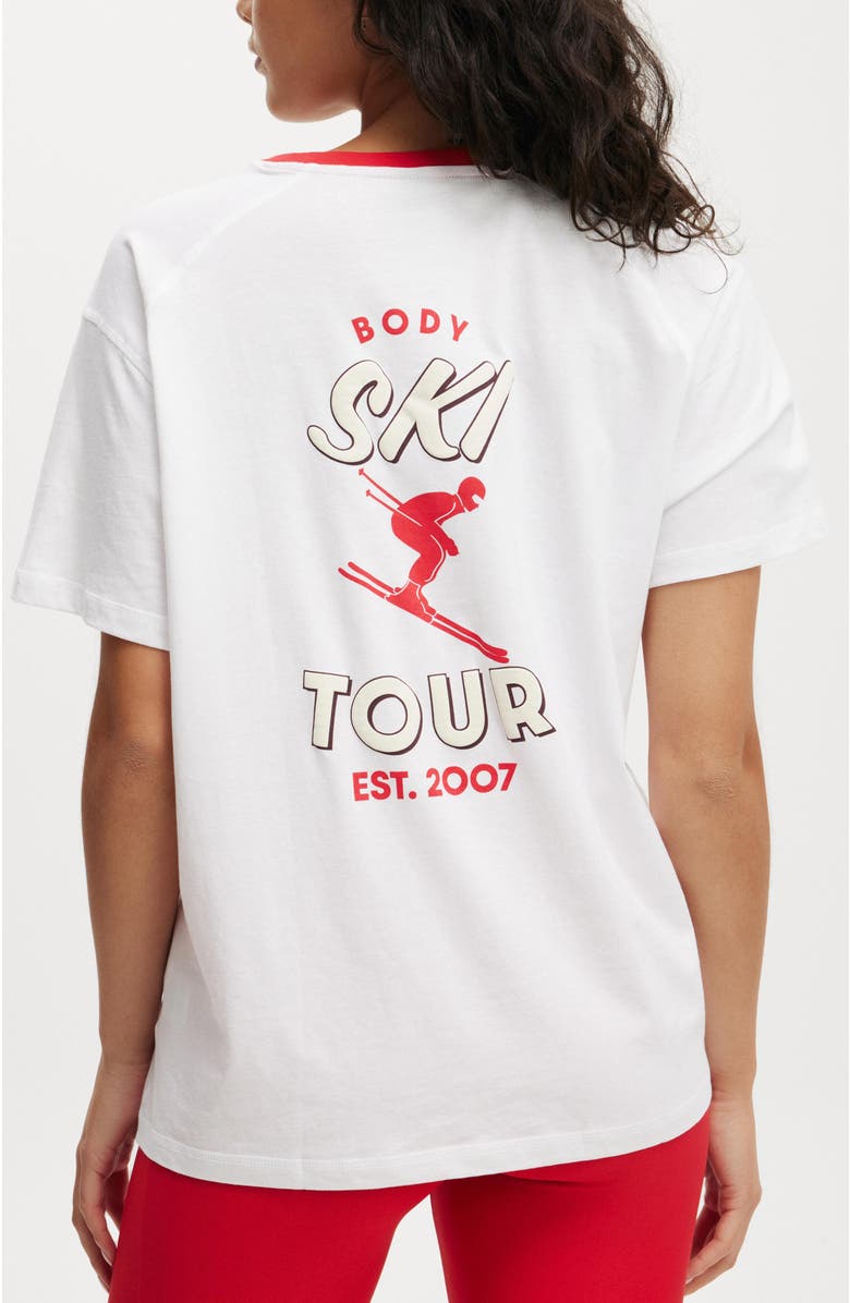 COTTON ON BODY Women's Active Graphic Tshirt, Alternate, color, White Ski Tour
