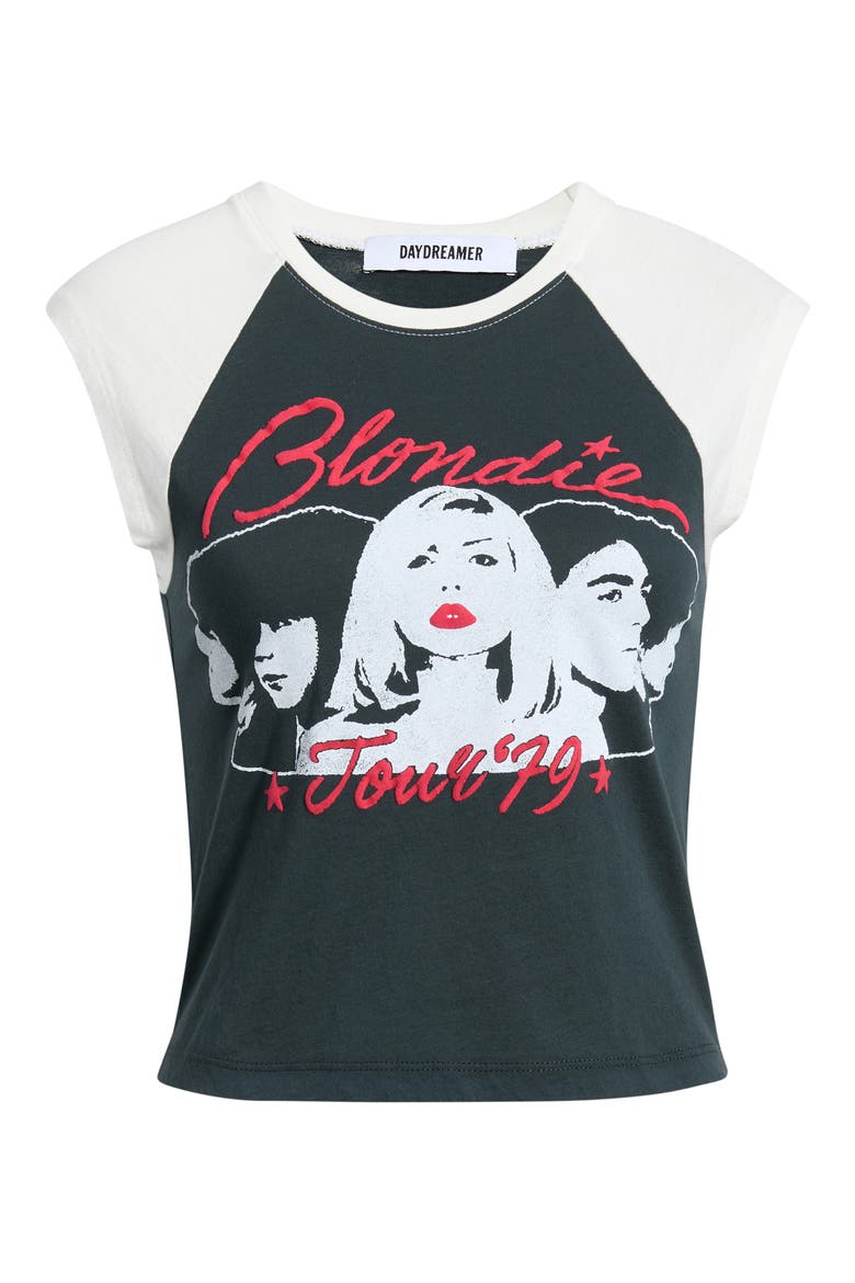 Blondie Tour 79 Graphic Raglan Tank, Alternate, color, VINTAGE BLACK COMBO
