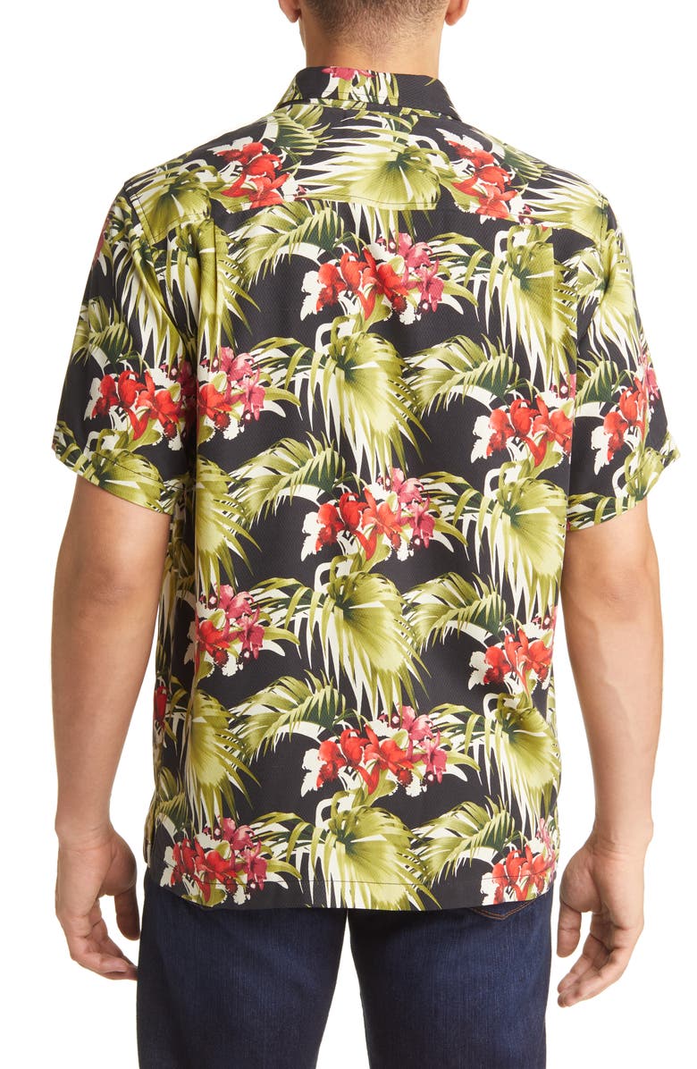 Tommy Bahama Canopy Coast Botanical Print Short Sleeve Silk Button-Up Shirt, Alternate, color,