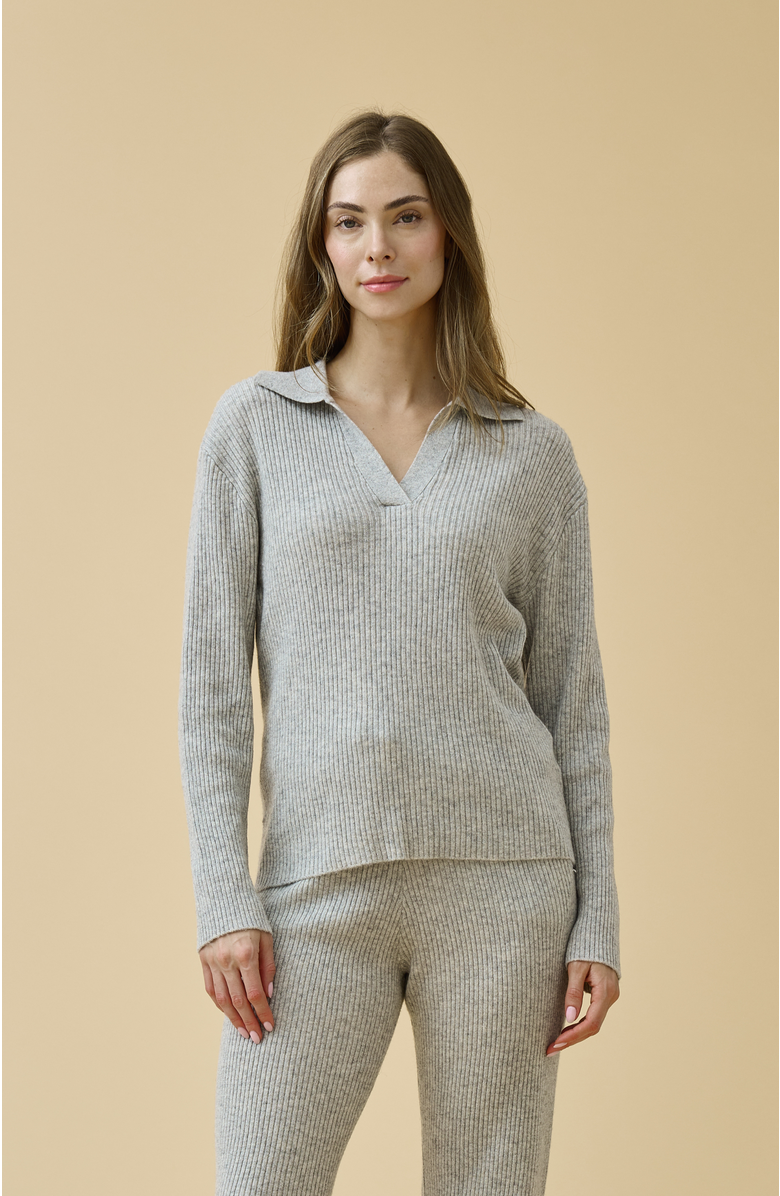 KIP Merino Cashmere Lounge Sweater, Main, color, Dove Grey