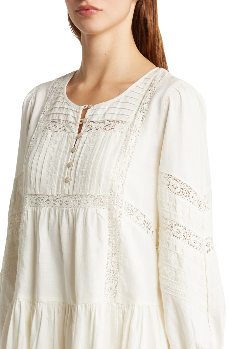 Lucky Brand Long Sleeve Lace Inset Minidress, Alternate, color, 