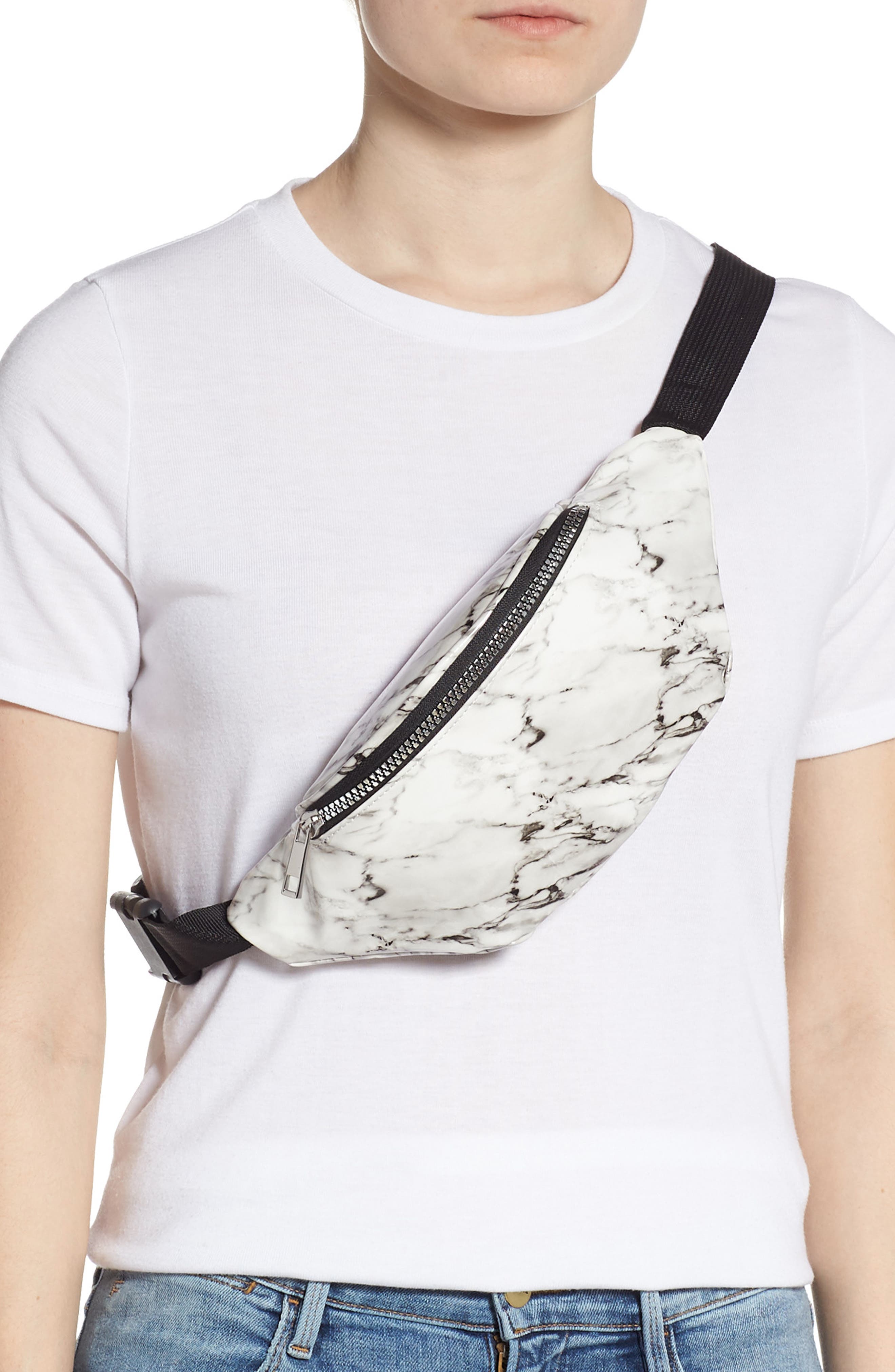 Jane & Berry Marble Print Belt Bag, Alternate, color, 